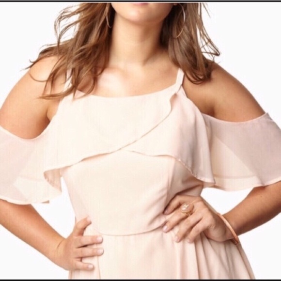 2X Chiffon Flutter Sleeve Dress Loralette/Avenue - Picture 2 of 9